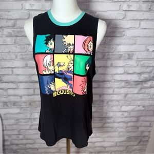 Hot Topic Funimation Black Tank Top with My Hero Academia Character Graphic
